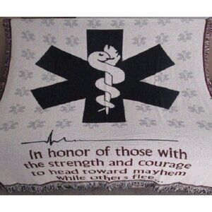 New EMT EMS Snake Afghan Tapestry Gift Throw Blanket Fire 911 Rescue First Aid